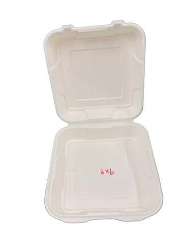 9x9" Large Bagasse Clamshell 200PCS RRP £27.90 Shipping only – collection is not available for this product!