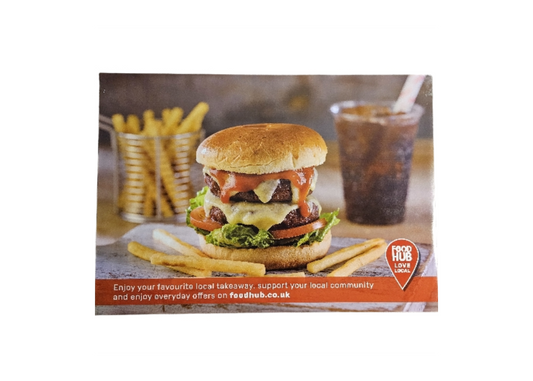 🍔 Large Foodhub Window Sticker FREE with Every Order.!