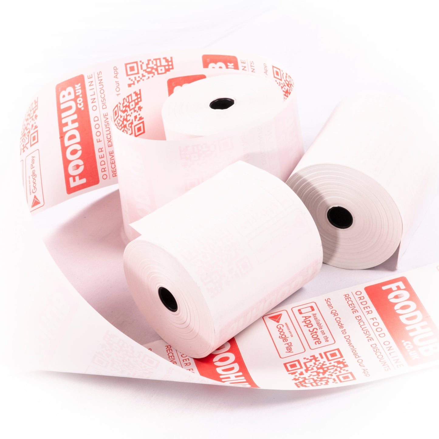 3x Boxes Foodhub Branded PDQ Thermal Receipt Rolls (20pcs/box)