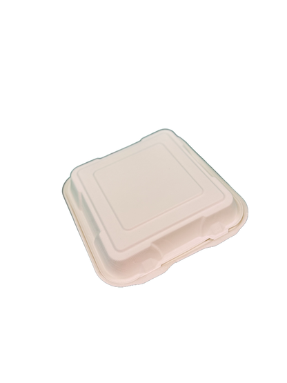 9x9" 3 Comp Large Bagasse Clamshell 200PCS RRP £27.90 Shipping only – collection is not available for this product!