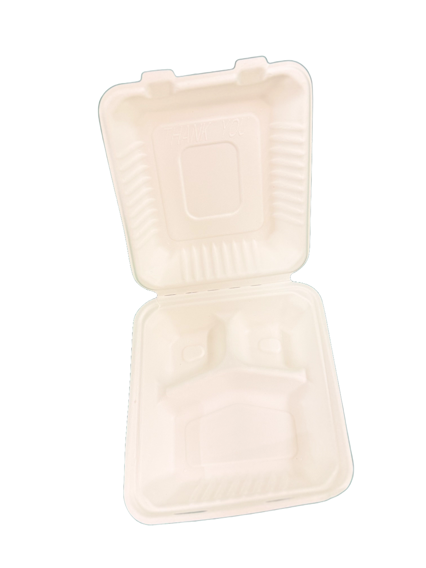 9x9" 3 Comp Large Bagasse Clamshell 200PCS RRP £27.90 Shipping only – collection is not available for this product!